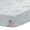 Bedtime Originals Farmyard Friends Sage Green Baby Nursery Fitted Crib Sheet In Blue