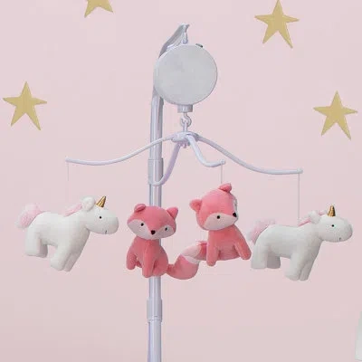 Bedtime Originals Rainbow Unicorn And Fox Musical Baby Crib Mobile In Gray;red