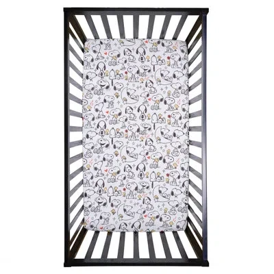 Bedtime Originals Snoopy Love Sheet In White