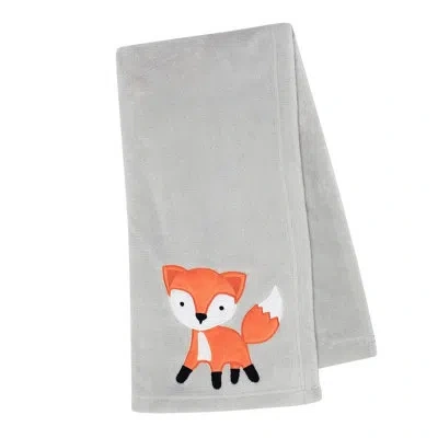 Bedtime Originals Woodland Friends Fleece With Fox Baby Blanket In Gray