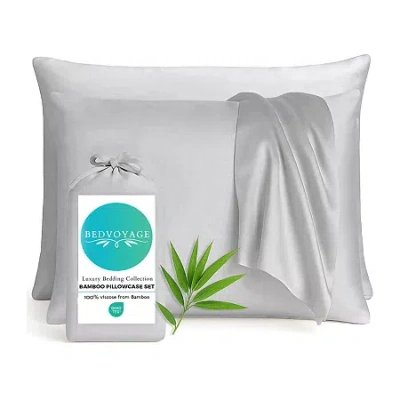 Bedvoyage 300tc Rayon From Bamboo Pillowcases In Gray