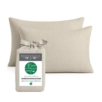 Bedvoyage Bamboo Bedvoyage Eco-melange 300tc Pillowcases In Sand