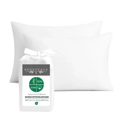 Bedvoyage Bamboo Bedvoyage Eco-melange 300tc Pillowcases In White