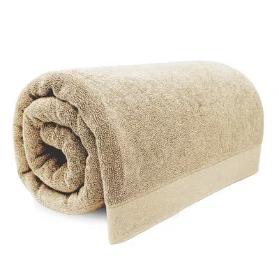 Bedvoyage Bath Sheet - Viscose From Bamboo + Cotton - 600 Gsm - Absorbent & Odor Resistant - Extra Large In Neutral