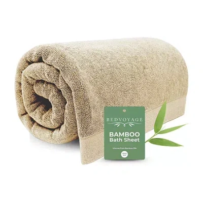Bedvoyage Cotton & Bamboo Bath Sheet In Brown