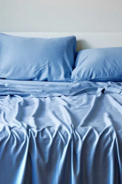 Bedvoyage Luxury 100% Viscose Cooling Bed Sheet Set In Blue