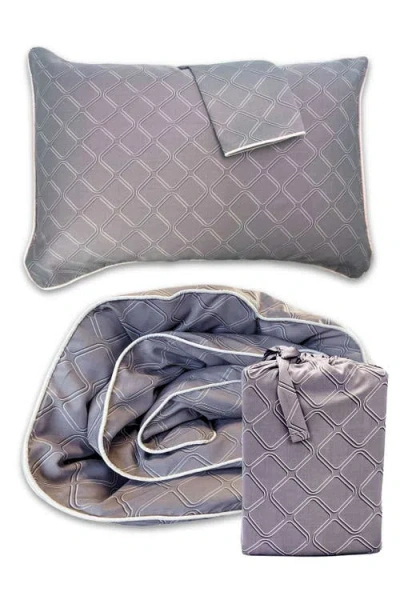 Bedvoyage Luxury 100% Viscose Cooling Duvet Cover With Shams, 3pc Set In Geo