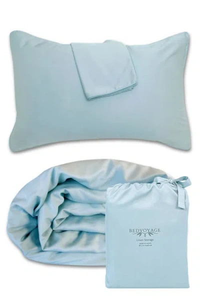 Bedvoyage Luxury 100% Viscose Cooling Duvet Cover With Shams, 3pc Set In Sky