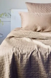 Bedvoyage Luxury 100% Viscose Cooling Quilted Brick Coverlet In Champagne