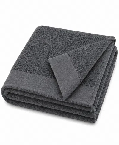 Bedvoyage Luxury Oversized Viscose Bamboo And Cotton Bath Sheet, 37" X 70" In Charcoal