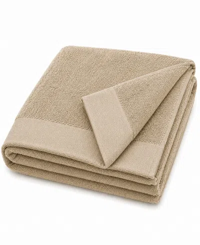 Bedvoyage Luxury Oversized Viscose Bamboo And Cotton Bath Sheet, 37" X 70" In Sand
