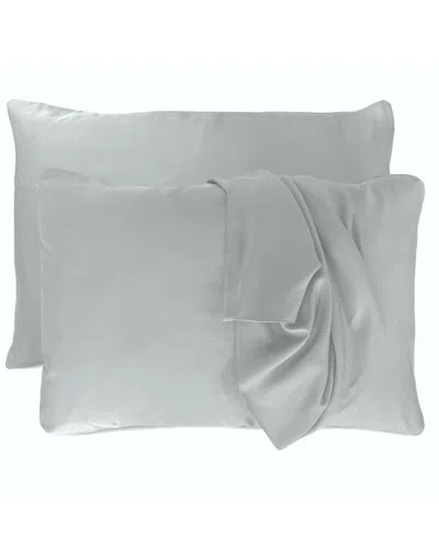 Bedvoyage Luxury Viscose From Bamboo Pillowcase Pair, Standard In Gray