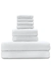 Bedvoyage Luxury Viscose Odor & Mildew Resistant Towel Collection, 8pc Set In White