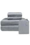 Bedvoyage Melange Viscose Cotton Blend Breathable Bed Sheets In Silver