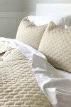 Bedvoyage Melange Viscose Cotton Blend Breathable Quilted Coverlet In Sand