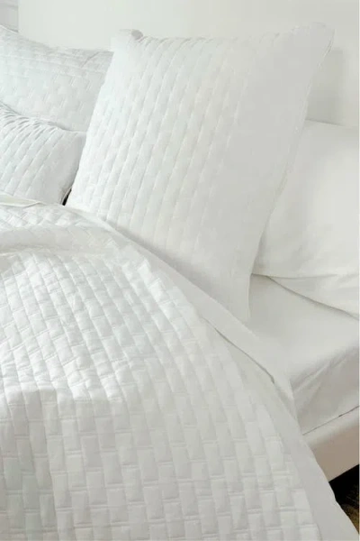 Bedvoyage Melange Viscose Cotton Blend Breathable Quilted Coverlet In White