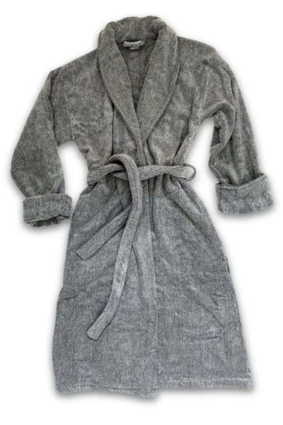 Bedvoyage Melange Viscose Cotton Blend Hypoallergenic Bath Robe In Charcoal