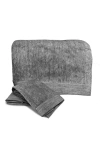 Bedvoyage Melange Viscose Cotton Blend Odor & Mildew Resistant Bath Sheet & Hand Towel Set In Gray