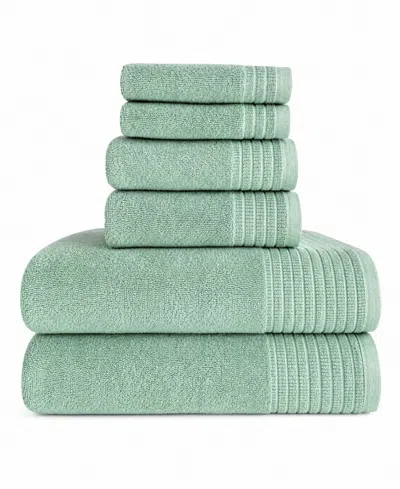 Bedvoyage Viscose From Bamboo 6-piece Spa Bath Towel Set In Seaglass