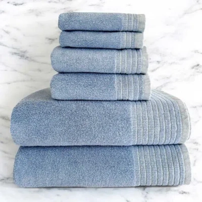 Bedvoyage Viscose Odor & Mildew Resistant Spa Towel Collection, 6pc Set In Blue