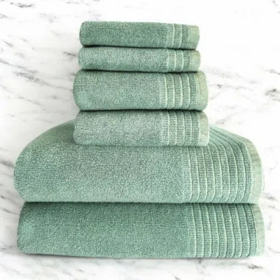 Bedvoyage Viscose Odor & Mildew Resistant Spa Towel Collection, 6pc Set In Green