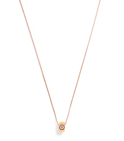 Bee Goddess Mini Rose Gold And Diamond Honeycomb Necklace