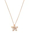Bee Goddess Rose Gold And Diamond Apple Seed Necklace In Rose Gold