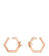 Bee Goddess Rose Gold And Diamond Honeycomb Bee Earrings In Rose Gold