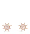 Bee Goddess Rose Gold And Diamond Star Light Venus Stud Earrings In Rose Gold