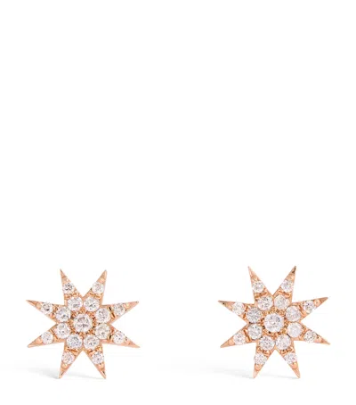 Bee Goddess Rose Gold And Diamond Star Light Venus Stud Earrings