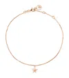 Bee Goddess Rose Gold And Diamond Starfish Anklet In Gold