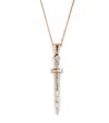 Bee Goddess Rose Gold And Diamond Sword Of Light Necklace In Rose Gold