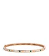 Bee Goddess Rose Gold, Diamond And Emerald Mondrian Bracelet In Rose Gold