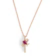 Bee Goddess Rose Gold, Diamond And Radolite Letter I Necklace In Rose Gold