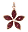 Bee Goddess Rose Gold, Diamond And Ruby Apple Seed Pendant In Rose Gold