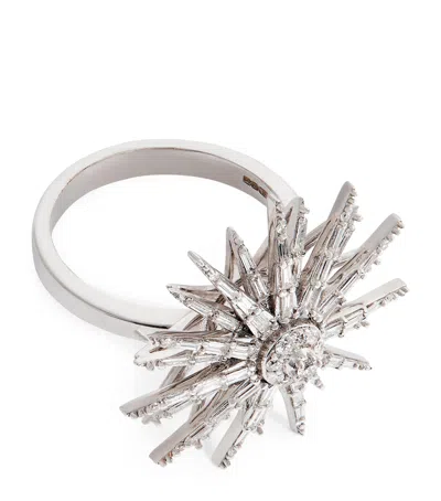 Bee Goddess White Gold And Diamond Star Light Jardin Ring