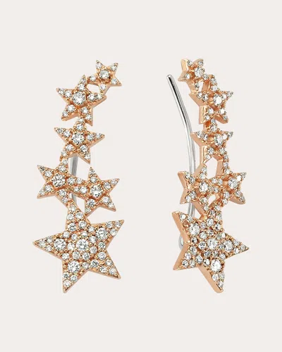 Bee Goddess Women's Diamond & 14k Rose Gold Sirius Star Earrings 14k Gold