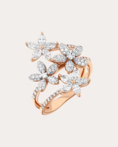 Bee Goddess Women's Diamond Apple Seed Allure Pavé Marquise Ring In Gold
