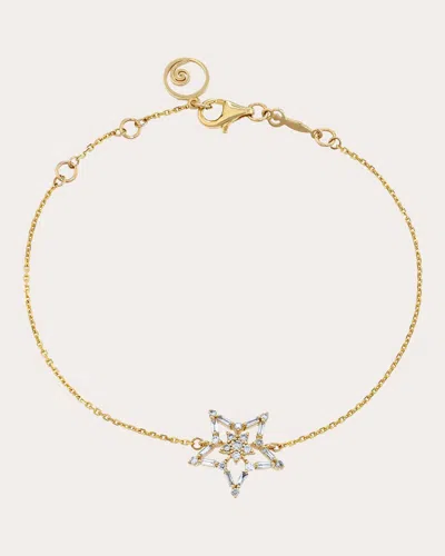 Bee Goddess Women's Diamond Sirius Star Small Bracelet In Gold
