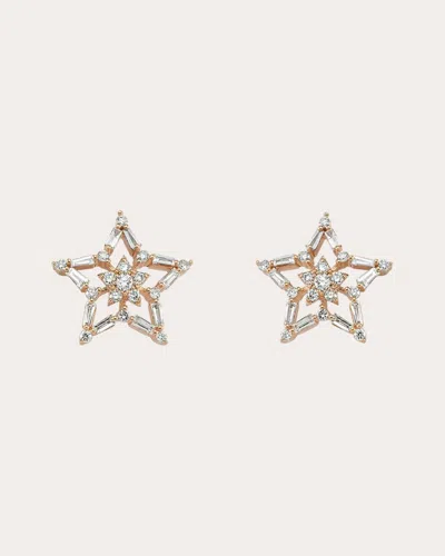 Bee Goddess Women's Diamond Sirius Star Stud Earrings In Gold