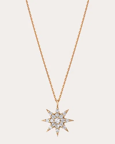 Bee Goddess Women's Diamond Venus Star Pendant Necklace In Gold