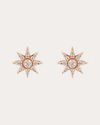 Bee Goddess Women's Diamond Venus Star Stud Earrings In Gold