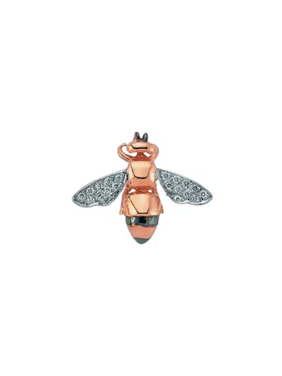 Bee Goddess Women's Honey Bee 14k Rose Gold & Diamond Single Earring