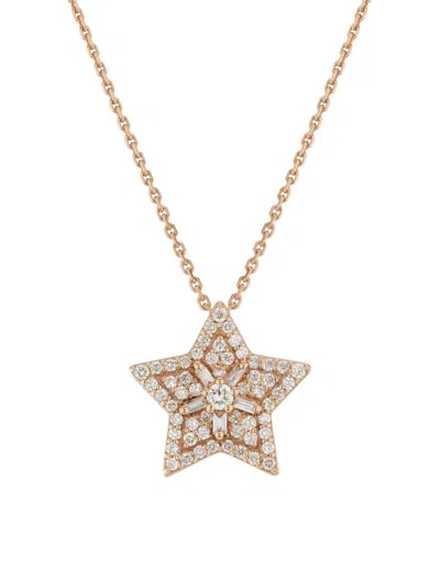Bee Goddess Women's Star Light Sirius 14k Rose Gold & 0.35 Tcw Diamond Pendant Necklace