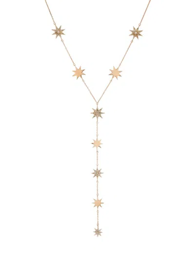 Bee Goddess Women's Star Light Venus 14k Rose Gold & 0.80 Tcw Diamond Lariat Necklace