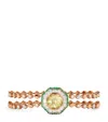Bee Goddess Yellow Gold, Diamond, Peridot And Emerald Honeycomb Bracelet In Gold