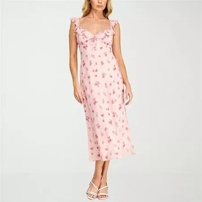 Bee Smart B. Smart Womens Juniors Floral Slip Dress In Pink