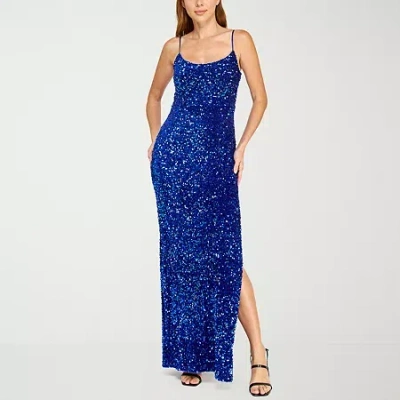 Bee Smart B. Smart Womens Juniors Sequin Bodycon Dress In Blue