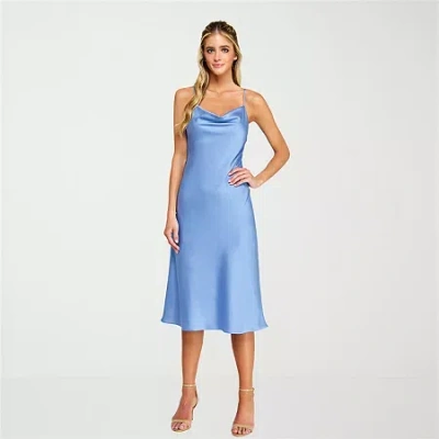 Bee Smart B. Smart Womens Juniors Slip Dress In Blue