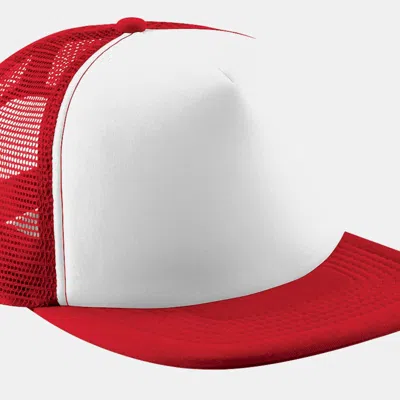 Beechfield Junior Vintage Snapback Mesh Trucker Cap/headwear In Red